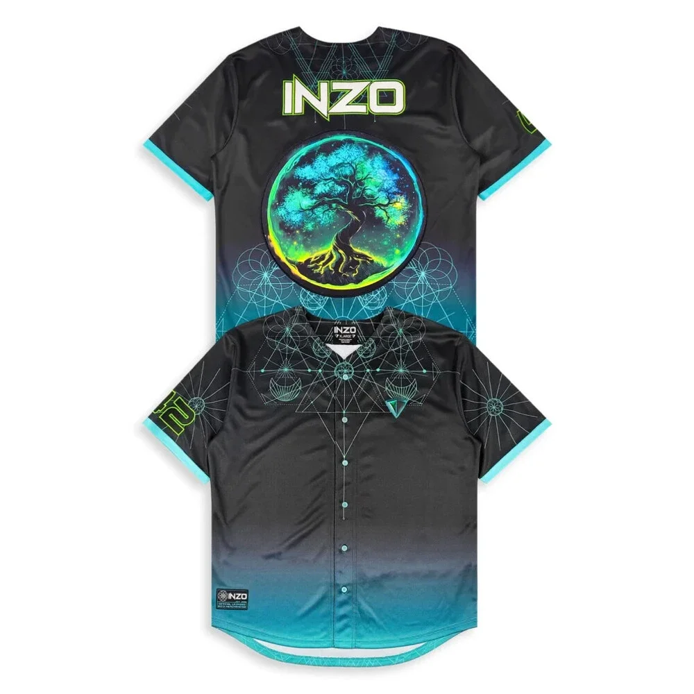 Inzo Quantum Growth Baseball Jersey EDM rave Size XXXXL 4XL